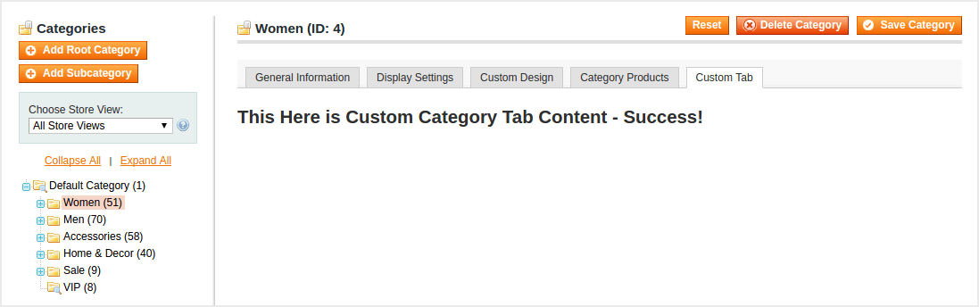 Magento Custom Category Tab
